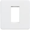 Knightsbridge SF1GMW Screwless 1G Modular faceplate-Matt White