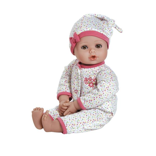 Adora Playtime Dot 13 inch Baby Doll with spotty sleeper, hat and Bottle