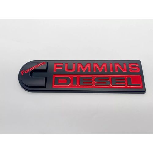 2Pc Compatible with Fummins Emblem Engines High Output Cummin Turbo Badge Logo 3D Badge Emblem (Red)