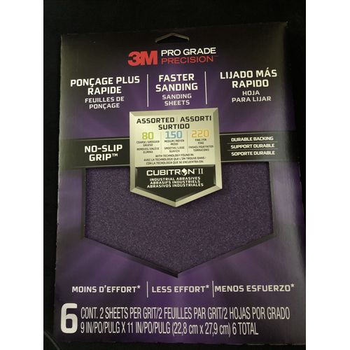 3M 26000TRI-6 SandBlaster Assorted Grit Ceramic Sanding Sheet 9 W x 11 L in.