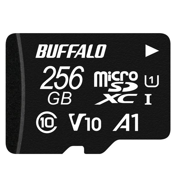 (Amazon.co.jp Exclusive) Buffalo MicroSD, 256 GB, 100 MB/s UHS-1, U1, MicroSDXC, Compatible with Nintendo Switch/Dash Camera, V10, A1, IPX7, Full HD Data Recovery Service, RMSD-256U11HA/N