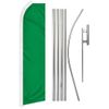 Solid Color Green Advertising Swooper Feather Flutter Flag Pole Kit Green Flag