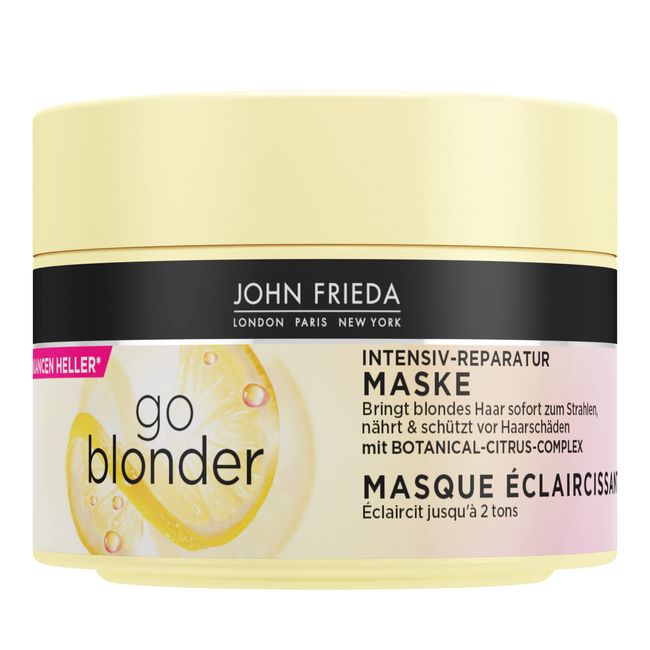 John Frieda Go Blonder Maske - Inhalt: 250 ml - Intensiv-Reparatur Haarkur - Haartyp: Blond, blondiert - Schützt vor Haarschäden