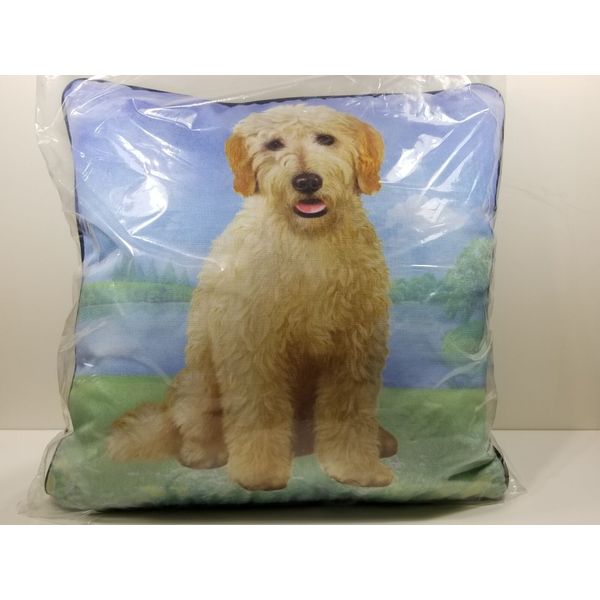 E&S Pets Goldendoodle Indoor/Outdoor Throw Pillow, 16”x16”