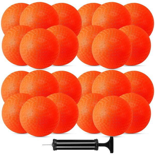 CACASO 24 Pcs Playground Balls,6 Inch Inflatable Dodge Balls,Sport Bouncy Balls with a Hand Pump,Dodgeball Balls for Indoors Outdoors Ball Games,Gym,School,Camps,Picnic