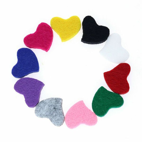 NEW! 25pc Curvy Heart Felt Pads Curvy Heart  for Oil Diffuser lockets FREE SHIP!