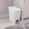 Sterilite 2.7 Gallon Rectangular Step On Trash Bin Wastebasket, White (2 Pack)