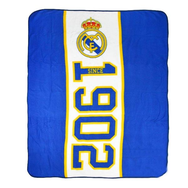 Real Madrid FC Established Fleece Blanket (One Size) (Blue)