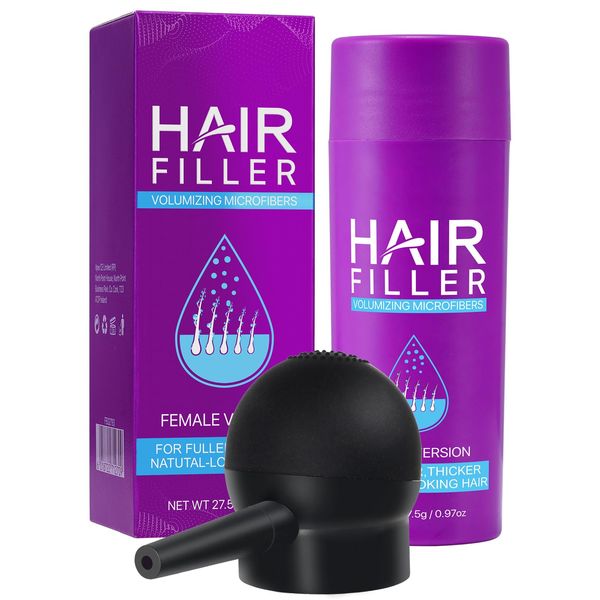 Hair building fibers - Hair fibers for thinning hair(Dark Brown),Undetectable hair powder. Hair-growing fibers instantly thicken hair,creating fuller, more natural-looking hair