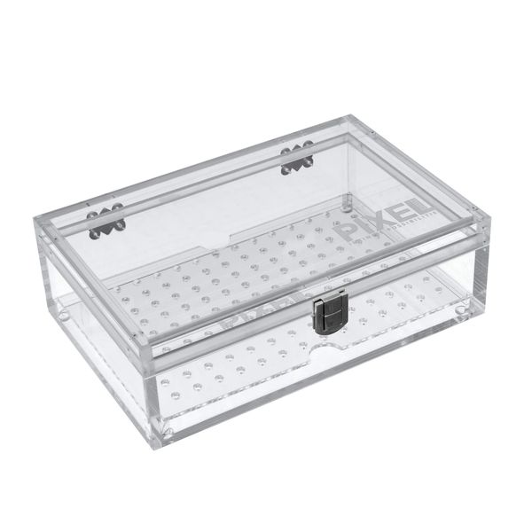 Cigar Humidor Modern Clear Acrylic | Holds 15-20 Cigars | Airtight Display | Improved Latches & Hinges | Mess Free, No Seasoning, Activation or Maintenance