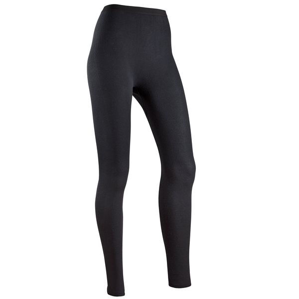 Indera Womens Long Drawers-Super-Soft Soft Thermal, Black, Small US