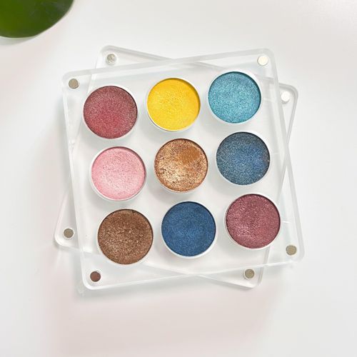 UDTIP New Empty Acrylic DIY Your Own Magnetic Eyeshadow Palette All Transparent Elegant Eye Shadow Makeup Palette Make-up mixing palettes sold empty 26mm*9 holes