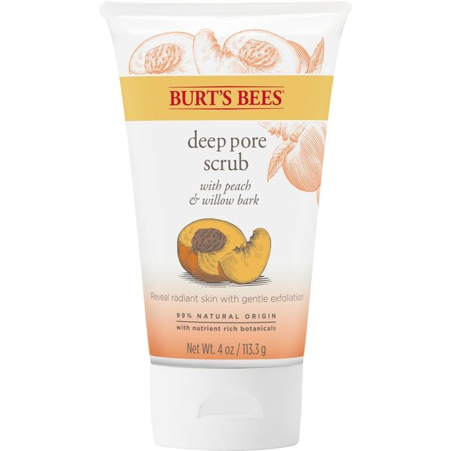 Burt's Bees Peach and Willow Bark Exfoliating Facial Scrub, 4 fl oz