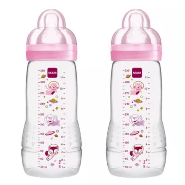 MAM Easy Active Baby Bottle 330ml 2 Pack – Pink