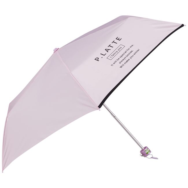 PINKLATTE 10002616 Muji Piping Folding Umbrella, 21.7 inches (55 cm), Purple, Girl Junior