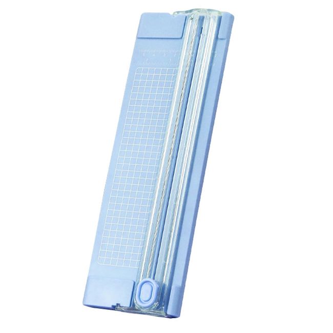 Blue Paper Cutter Blue Multi-functional Paper Trimmer, Slide Cutter, Convenient to Carry, Dotted Line Cutter, Cardboard, Copy Paper, Business Cards, Photo Cards, Card Cutter, Small Stationery, Sliding, Commercial Use, Home, School