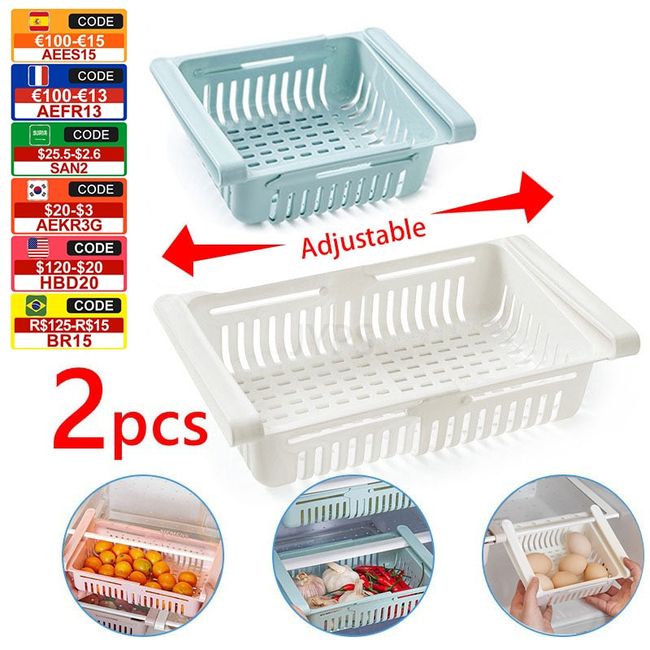 Small Fridge Drawer Organizer 4 Grid Mini Refrigerator Drawer Storage Box  Pull Out Refrigerator Storage Drawers for food - AliExpress