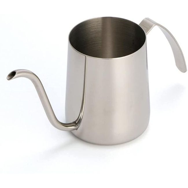 Kitchenware Coffee Drip Pot Narrow Mouth Pot Stainless Steel Drip Pot Narrow Mouth Teapot Tea Kettle 304 Stainless Steel (350cc, Silver)