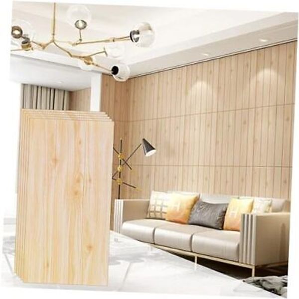 10PCS 3D Wall Panels Peel and Stick Foam 3D Wood, 28 in. x 14 in. Light Oak