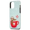 iPhone 15 Plus Cute Winter Sloth Hot Chocolate Coffee Mug Christmas Case