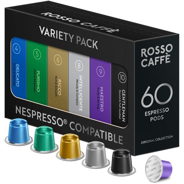60 Espresso Coffee Pods for Nespresso Original Machines - Premium Capsule Sample