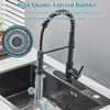 Kitchen Sink Faucet Pull Down Sprayer Spring Single Handle Mixer Tap Matte Black