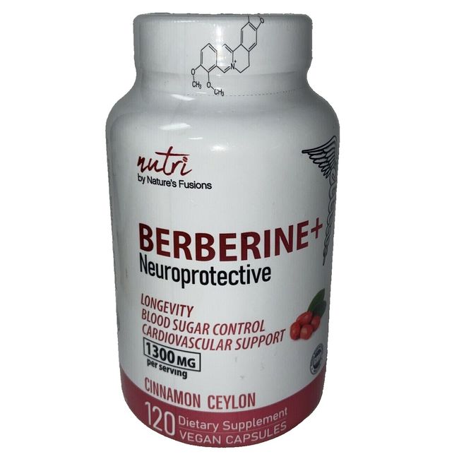 Nutri By Nature's Fusions Berberine+ Dietary Supplement - 1300 mg - 120 Capsules