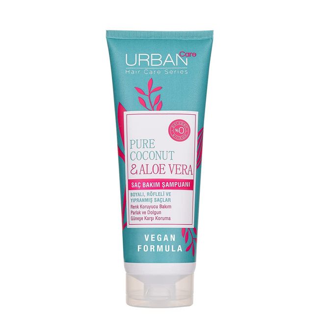 URBAN Care Pure Coconut & Aloe Vera Boyalı Saçlara Özel Renk Koruyucu Saç Bakım Şampuanı 250 ml- Vegan