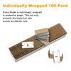 CANOPUS Single Edge Industrial Razor Blades, 100% Made in USA, Heavy Duty Straight Edge Razors, Box & Carton Cutter Replacement Blades, Glass & Paint Scraper Razor Blades (Box of 100)