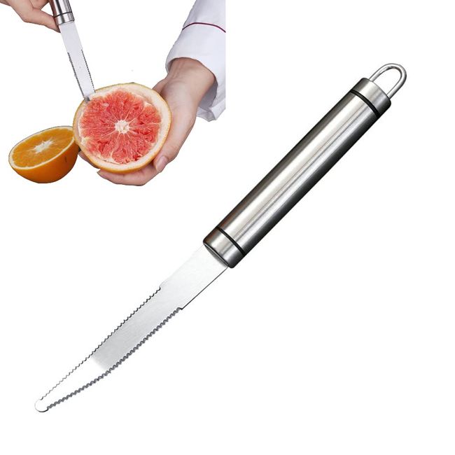 Ayaoch Stainless Steel Grapefruit Knife - Curved Serrated Bread Knife for Kitchen - Fruit Knife - Chef Kitchen Knife Curved Carving Tool