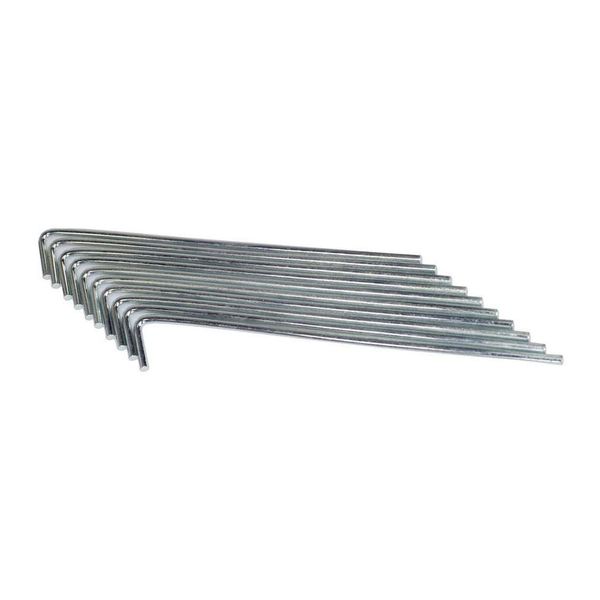 Hi Gear 7" Roundwire Tent Peg (10 Pack), Silver, One Size