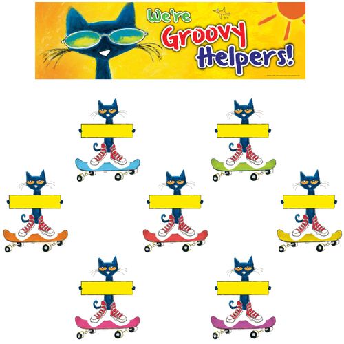 Edupress Groovy Classroom Jobs Mini Bulletin Board (Featuring Pete The Cat) Large