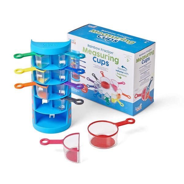 Learning Resources H2M93399 Math Teaching Materials Colorful Fractional Measuring Cups, 9 Pieces with Stand, Authentic Product