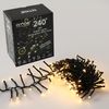 AMOS Christmas Cluster Lights 240 LED Lights Indoor/Outdoor Use Memory Function Timer Energy Efficient, Warm White