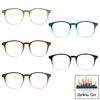 UrbanSky Reading Glasses Gil - 5-Pack Plastic Reading Glasses with Spring Hinges (+1,50 dpt)
