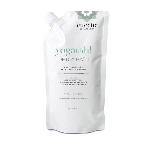 Cuccio Somatology -Yogahhh! Detox Bath -Post Workout Relaxing Body Soak-Home Spa Therapy -Reduces Stress -Sore Muscles Relief -Anti-Aging Vegan Formula -Epsom Salts, Goji Berries,Eucalyptus - 16 oz