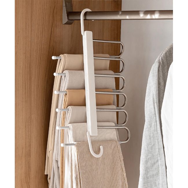 KIRORAN Pants Hanger, Skirt Hanger, Clothes Dryer, Pants Towels, Laundry Hanger, Anti-Wrinkle, Closet Storage, Closet Storage, Space Saving, Stylish, Stainless Steel, Non-Slip, Slack Hanger, Stainless Steel Hanger, Tie Hanger, Prevents Scratches and Trace