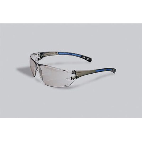 Radnor Cobalt Classic Series Safety Glasses With Charcoal Frame, Clear Indoor/Outdoor Lens And Adjustable Temple