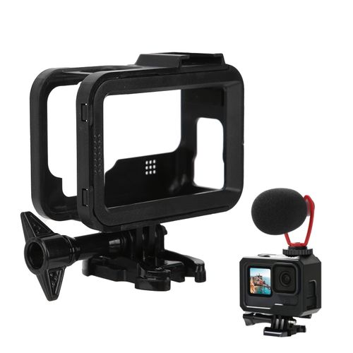 Action Camera Cage Protective Case Anti‑Fall Frame Housing with Cold Shoe Mount for 9