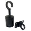 RopeServices UK 40mm Black Decking Rope Hook and Eye Plate, Deck Post End Fixing Post Fitting