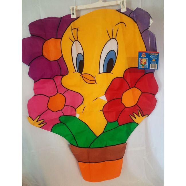 Windsculpts Looney Tunes Tweety's Flowers Two Sided 32”X40" Decorative Flag  NEW