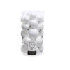 Pack of 30 Assorted Shatterproof Christmas Tree Bauble Decorations - Winter White