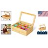 Rectangular Bamboo Tea Bag Holder with Clear Window - Eco-Friendly & Lightweight