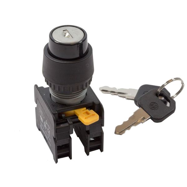 Alpinetech KSR-22 22mm Spring Return Momentary Key Selector Switch 1NC 1NO 2 Positions