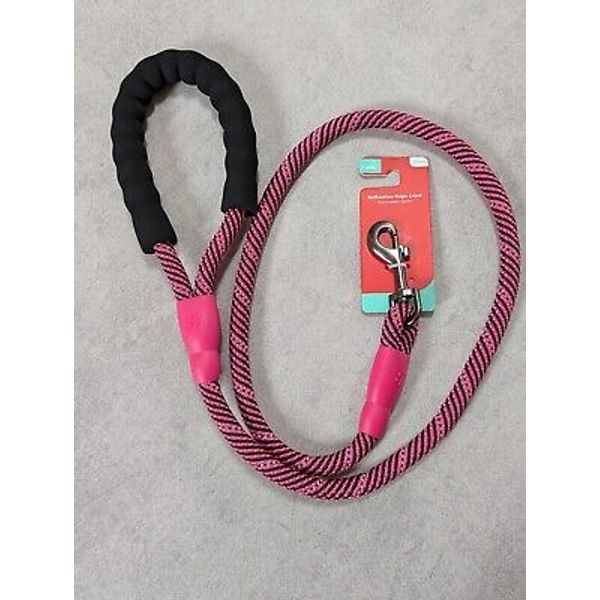 Premium Pink Clip Dog🐕 Lead Nylon Rope Padded Handle Reflective UK SELLER 🐕‍🦺