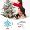 SULOLI 12PCS Glitter Snowflake Hanging Decorations(Blue)