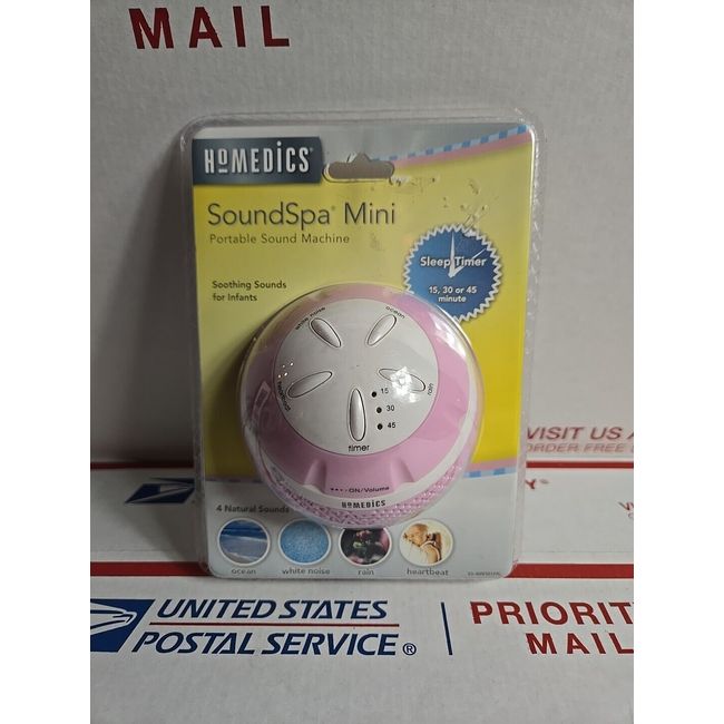 Homedics SoundSpa Mini Portable Relaxation White Noise Machine Sound Sleep Pink