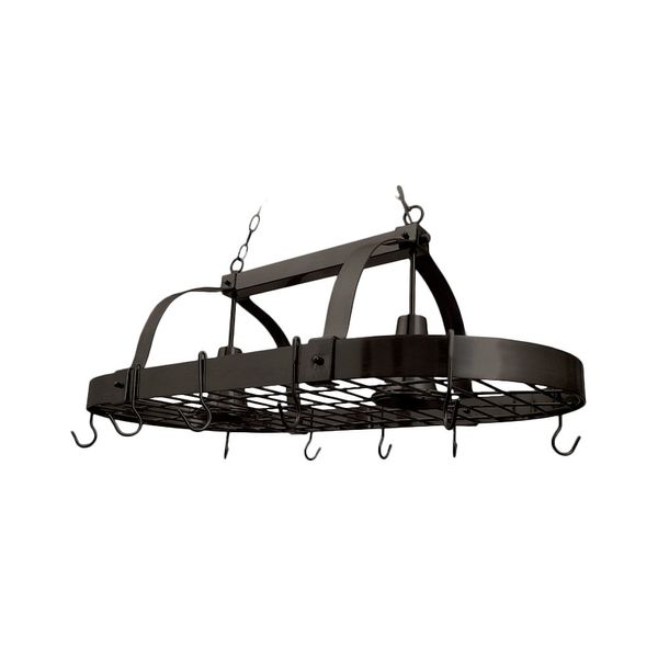 Elegant Designs PR1000-ORB Home Collection 2 Light Kitchen Pot Rack with Downlights, Oil Rubbed Bronze