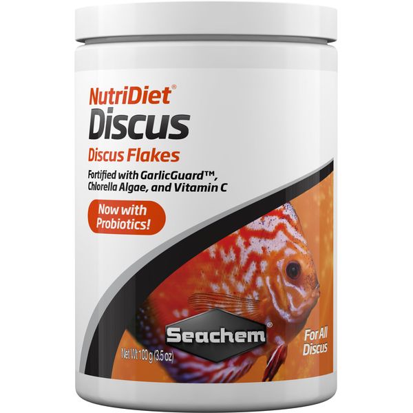 Seachem NutriDiet Discus Flakes - Fortified Ornamental Fish Food Supplement 100g 3.52 Ounce (Pack of 1)