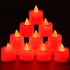 KOABY 25 Pack LED Tea Lights Last 8H+, No Timer No Flickering, for Decor(25 Pack, Red Light)
